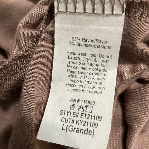 Easel Brown Ruched Top - Picture 5 of 5